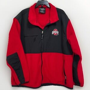 Ohio State Red and Black Fleece Jacket Size 3Xl Full Zipper